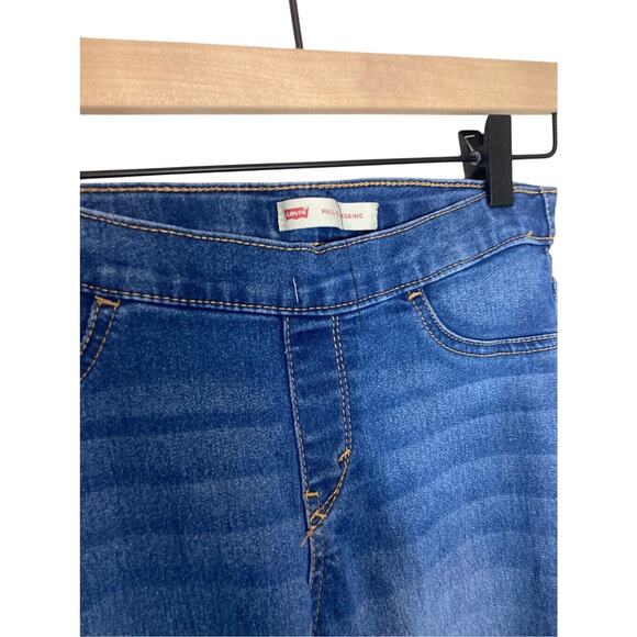 Denim Levi Strauss and Co. Youth Adjustable Magic Belt Girls Sz 14 Skinny Jeans - Picture 2 of 5